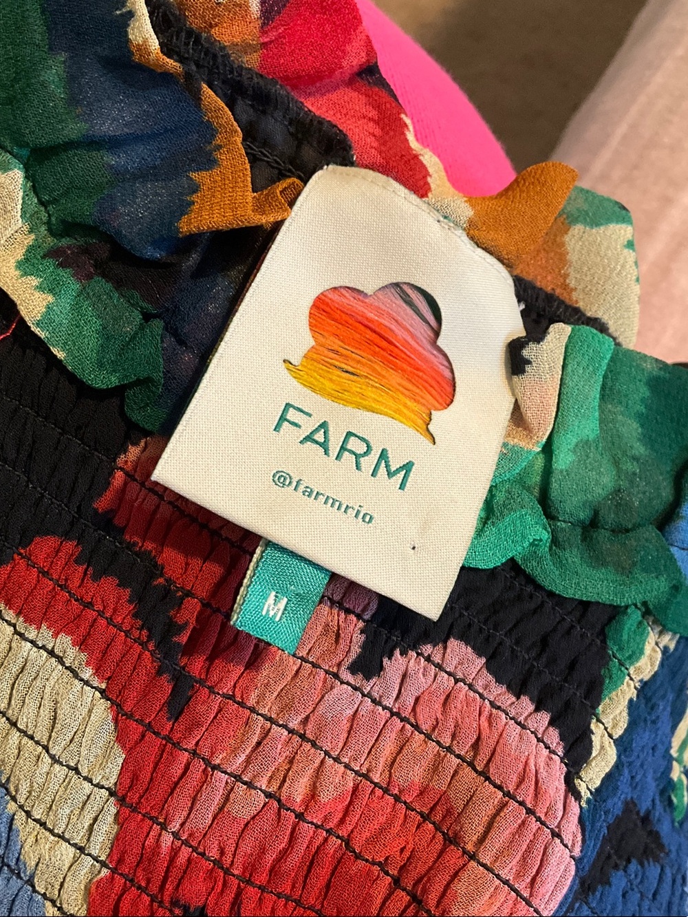 FARM Rio Multicolor Ruffle Floral Sheer Blouse - Picture 4 of 5
